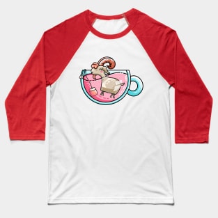 Goat-tea Kawaii Cute Tea Goatee Pun Baseball T-Shirt